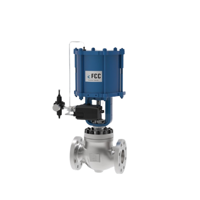 FCC control valve with actuator